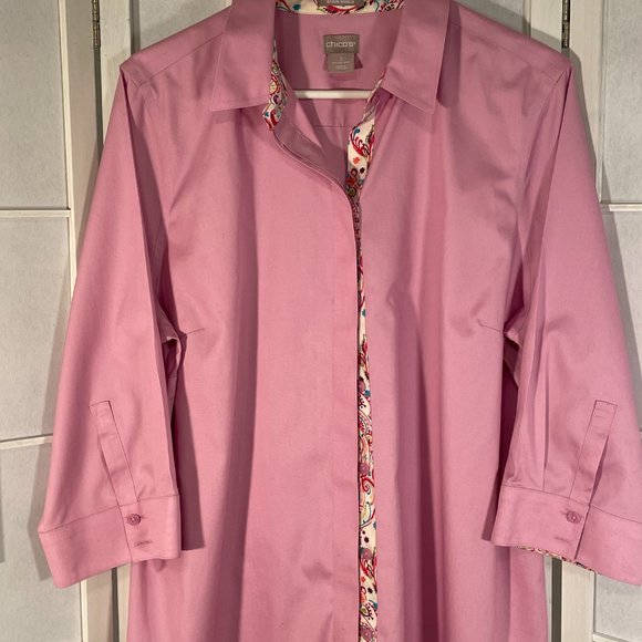 Chico's button up 3/4 sleeves no iron, with stain shield - Picture 9 of 10